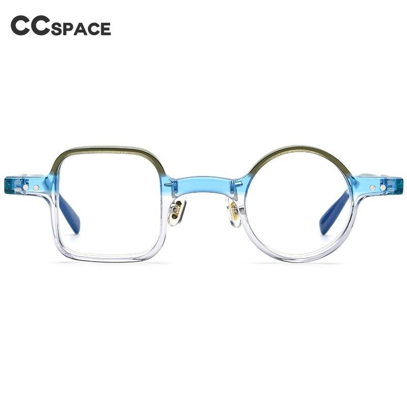 CCspace Unisex Full Rim Irregular Square Round Acetate Eyeglasses 53329 Full Rim CCspace   