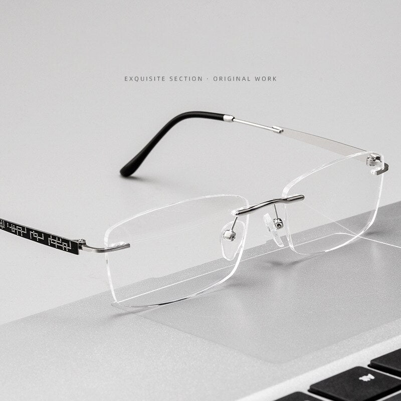 Handoer Men's Rimless Customized Lens Titanium Eyeglasses 688wk Rimless Handoer   