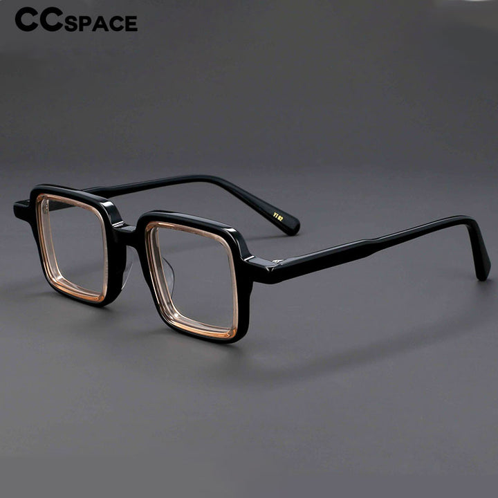 CCspace Unisex Full Rim Small Square Acetate Eyeglasses 55308 Full Rim CCspace   