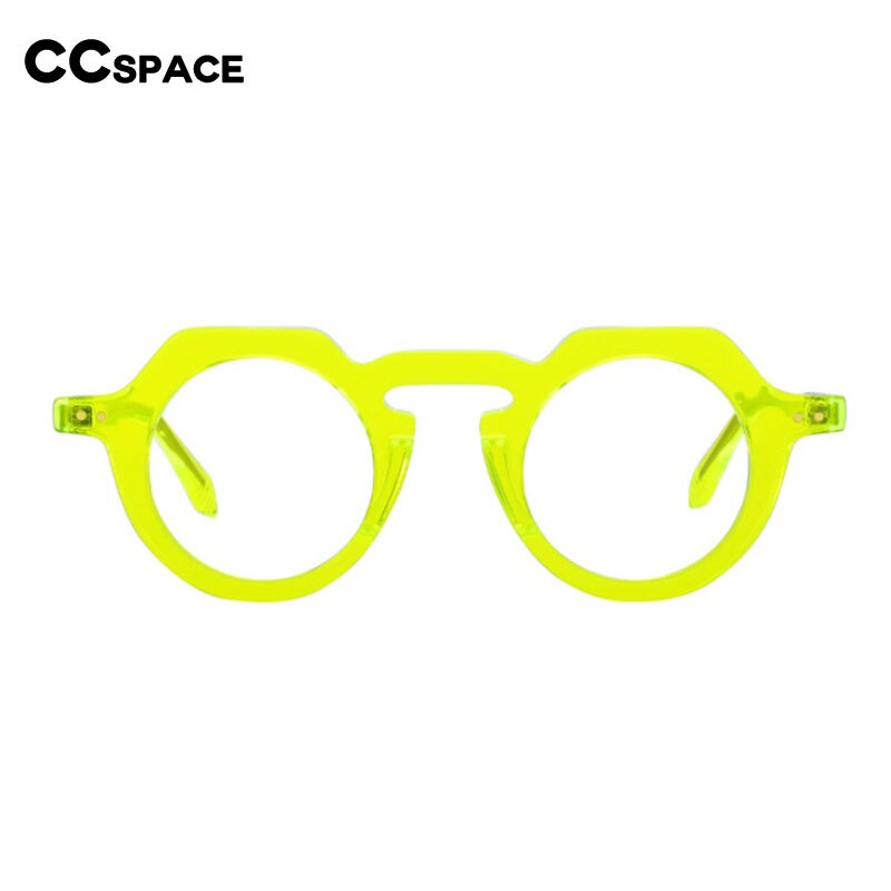 CCSpace Unisex Full Rim Round Acetate Eyeglasses 55286 Full Rim CCspace   
