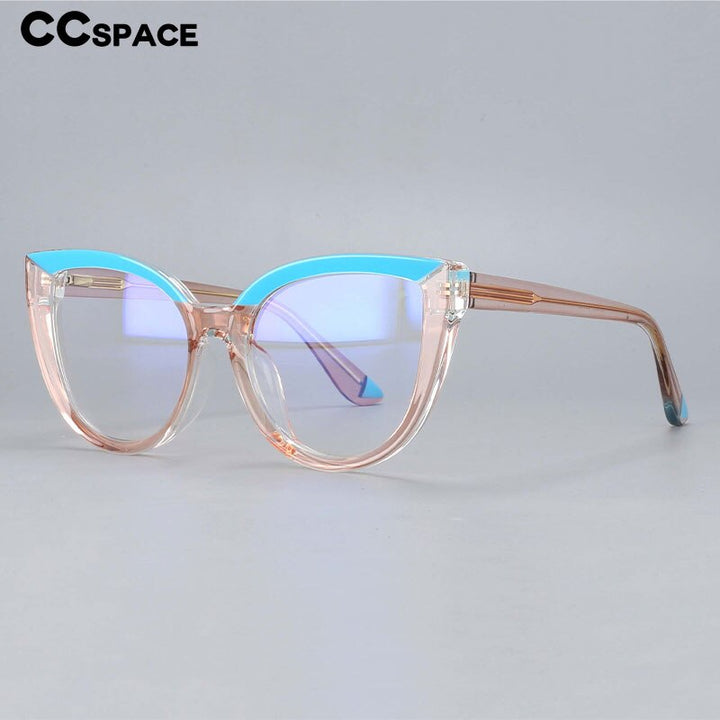 CCSpace Women's Full Rim Square Cat Eye Tr 90 Titanium Eyeglasses 54637 Full Rim CCspace   