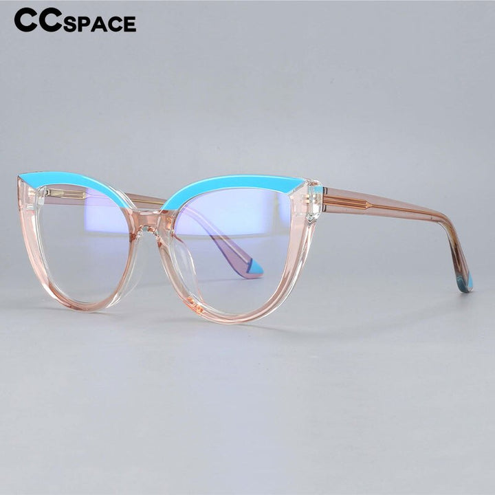 CCspace Women's Full Rim Square Cat Eye Tr 90 Titanium Eyeglasses 54637 Full Rim CCspace   