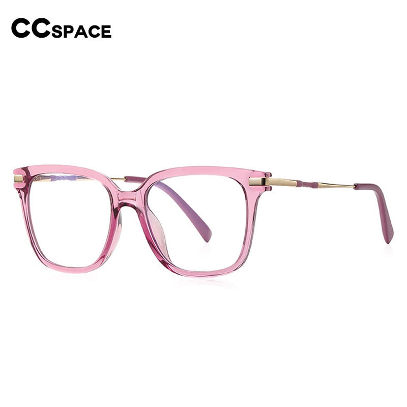 CCspace Unisex Full Rim Square Tr 90 Titanium Eyeglasses 55709 Full Rim CCspace   