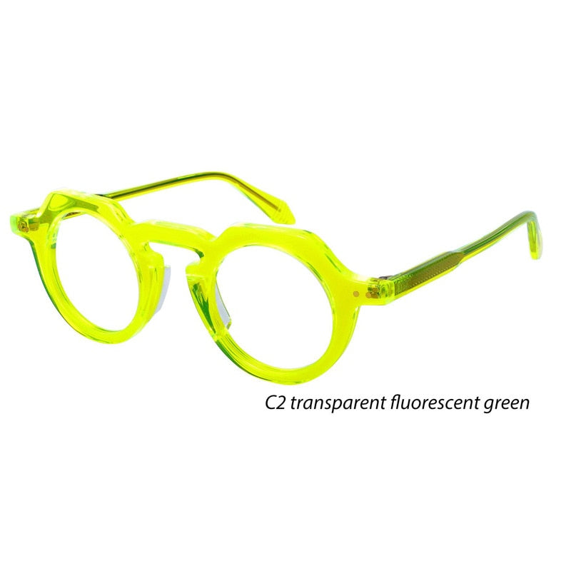 CCSpace Unisex Full Rim Round Acetate Eyeglasses 55286 Full Rim CCspace Green China 