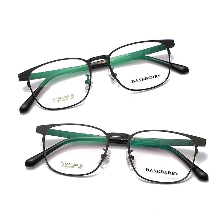 Zirosat Unisex Eyeglasses Frame Pure Titanium Black Grey 71079 Frame Zirosat   