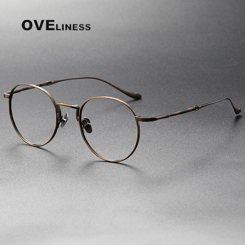 Oveliness Unisex Full Rim Round Titanium Eyeglasses 3058 Full Rim Oveliness bronze  