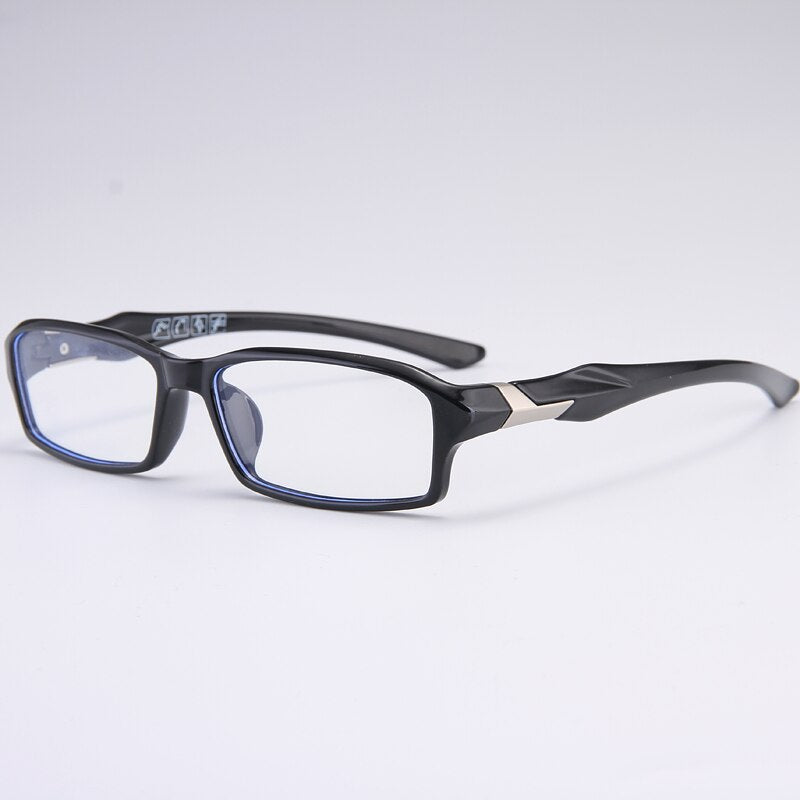 Zirosat Men's Full Rim Rectangle Tr 90 Sport Eyeglasses 6059 Full Rim Zirosat shiny black  