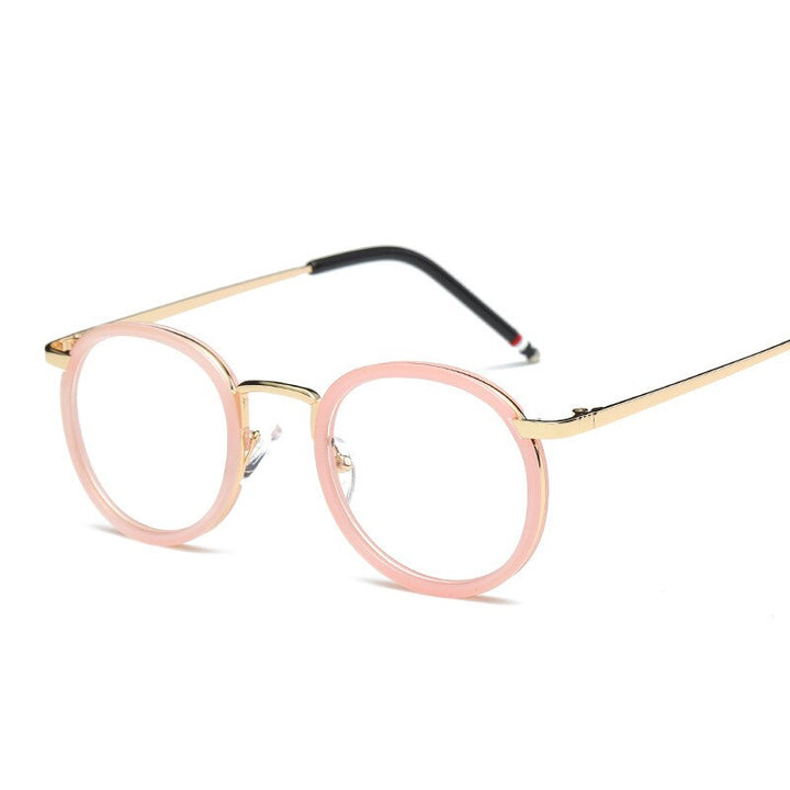 Cubojue Unisex Full Rim Small Round Tr 90 Titanium Myopic Reading Glasses Reading Glasses Cubojue 0 Pink 