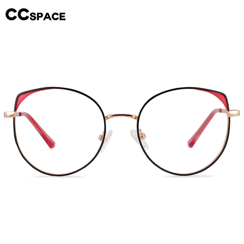 CCSpace Women's Full Rim Round Alloy Frame Eyeglasses 54376 Full Rim CCspace   