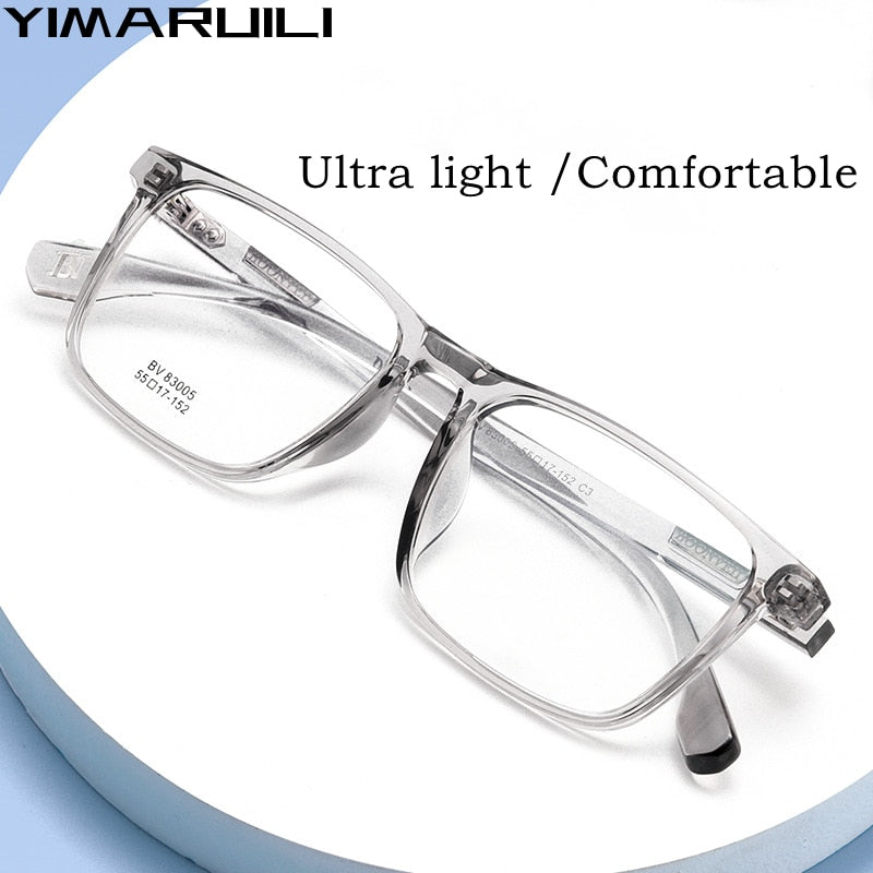 Yimaruili Men's Full Rim Large Square Tr 90 Acetate Eyeglasses Bv83005b Full Rim Yimaruili Eyeglasses   