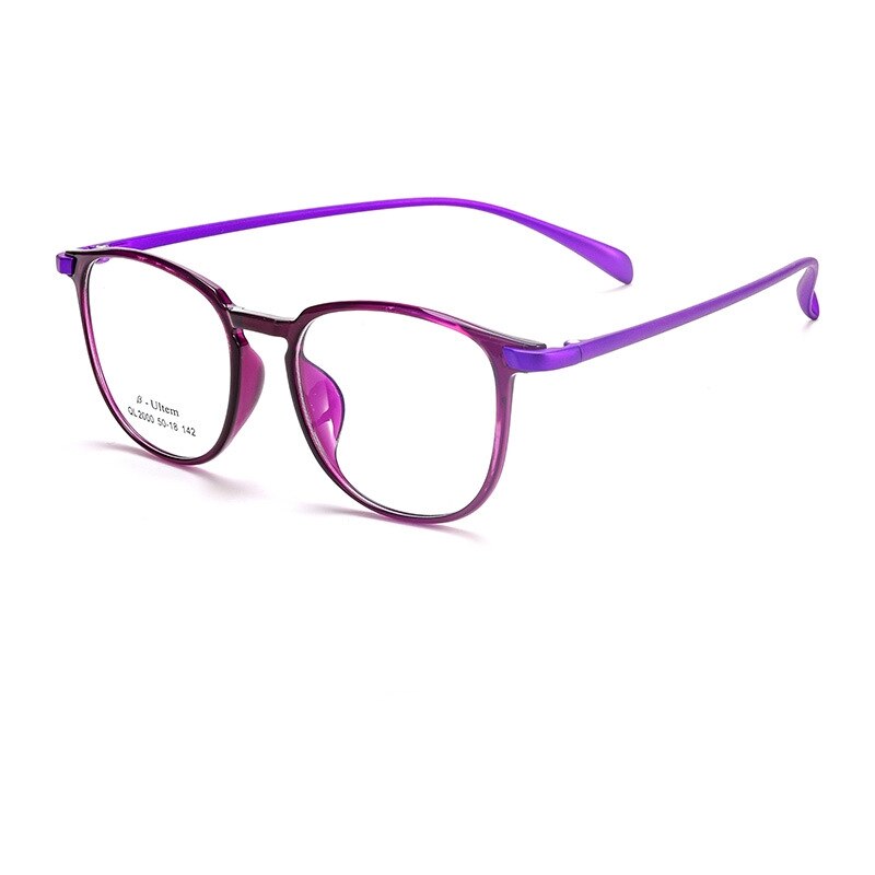 KatKani Unisex Full Rim Square Big Ultem Eyeglasses 2000ql Full Rim KatKani Eyeglasses Purple  