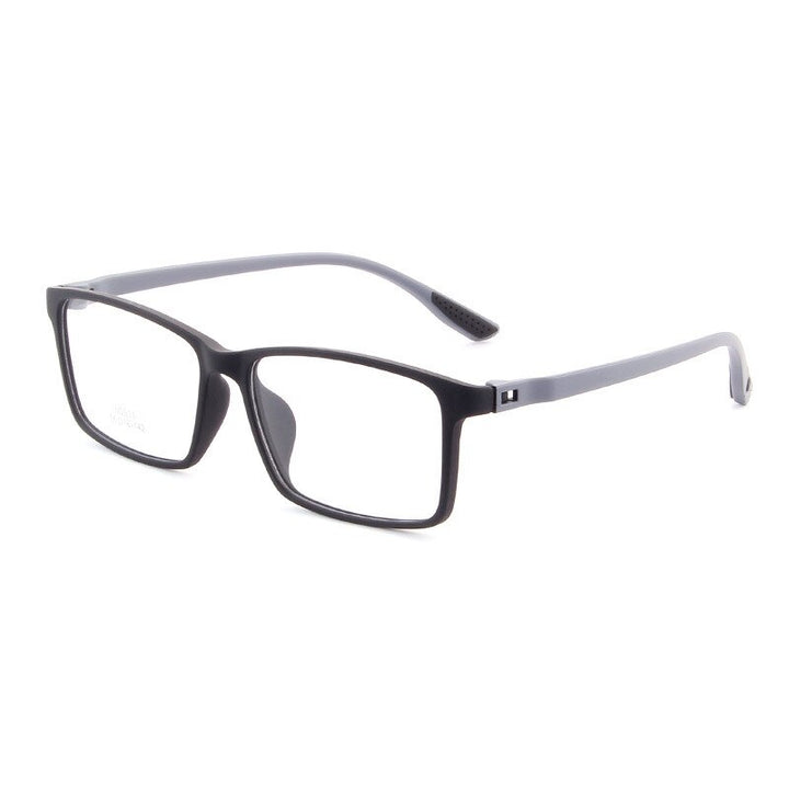 KatKani Unisex Full Rim Square Tr 90 Hyperopic Reading Glasses 2033 Reading Glasses KatKani Eyeglasses 0 Black Gray 