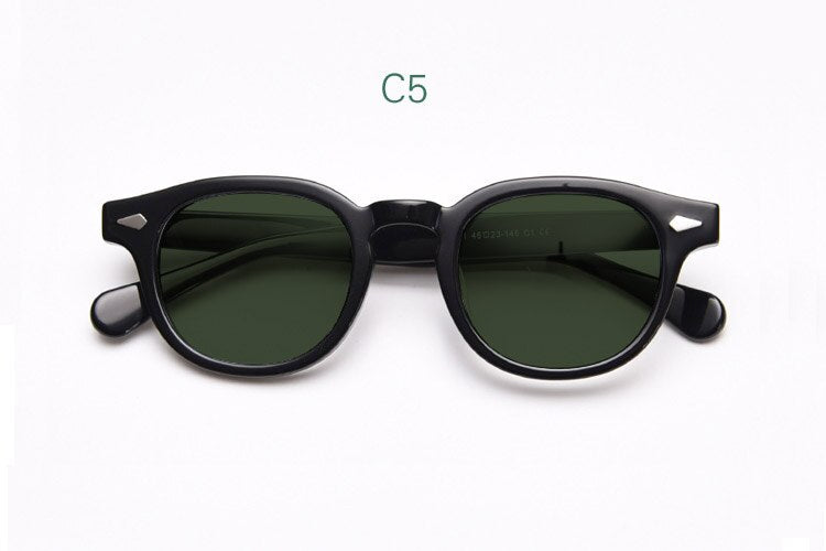 Yujo Unisex Full Rim Round Acetate UV400 Polarized Sunglasses 21021 Sunglasses Yujo C5 China 