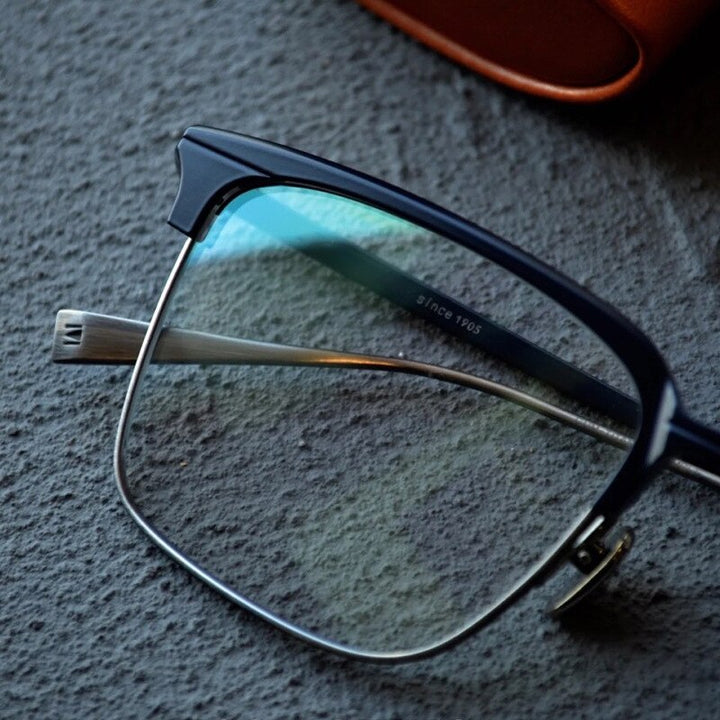 Yimaruili Men's Full Rim Square Titanium Eyeglasses S1905 Full Rim Yimaruili Eyeglasses   
