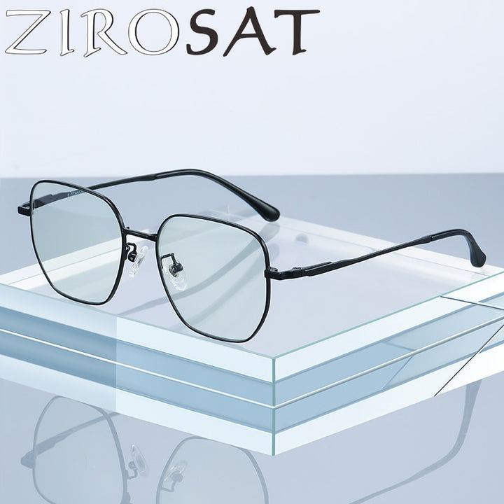 Zirosat Men's Full Rim Square Tr 90 Titanium Eyeglasses St6209 Full Rim Zirosat   