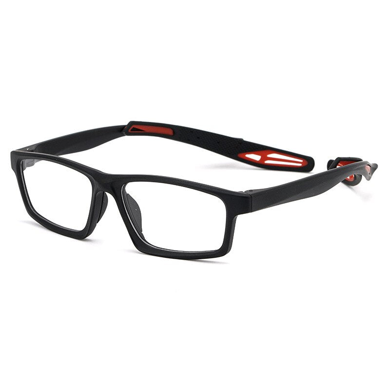 Reven Jate Unisex Full Rim Square Tr 90 Sport Eyeglasses 1219 Sport Eyewear Reven Jate black  