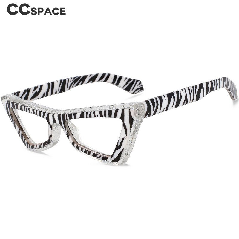 CCSpace Unisex Full Rim Big Square Cat Eye Acetate Eyeglasses 56008 Full Rim CCspace   