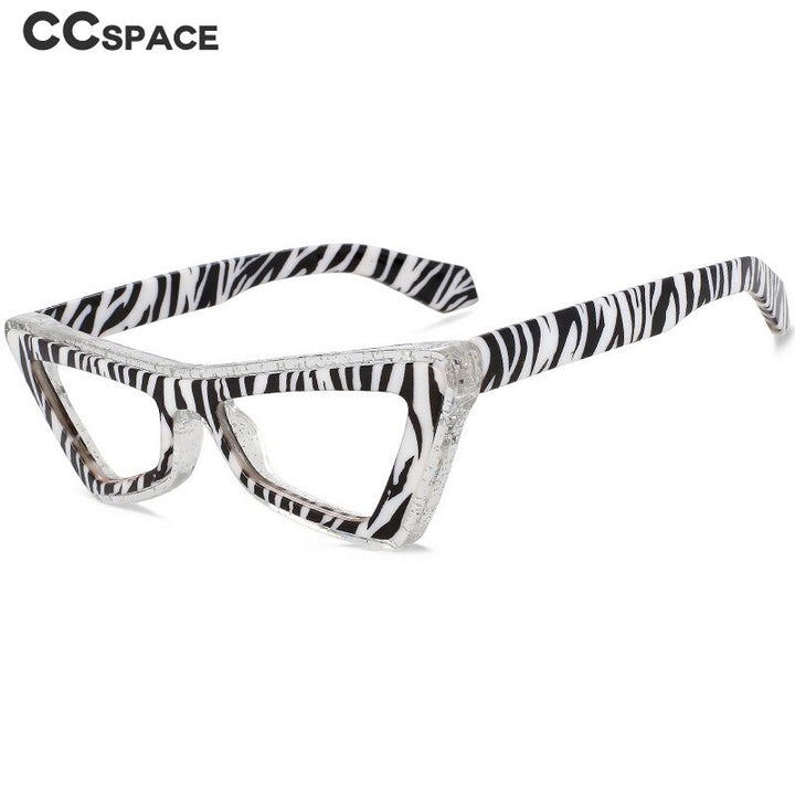 CCspace Unisex Full Rim Big Square Cat Eye Acetate Eyeglasses 56008 Full Rim CCspace   