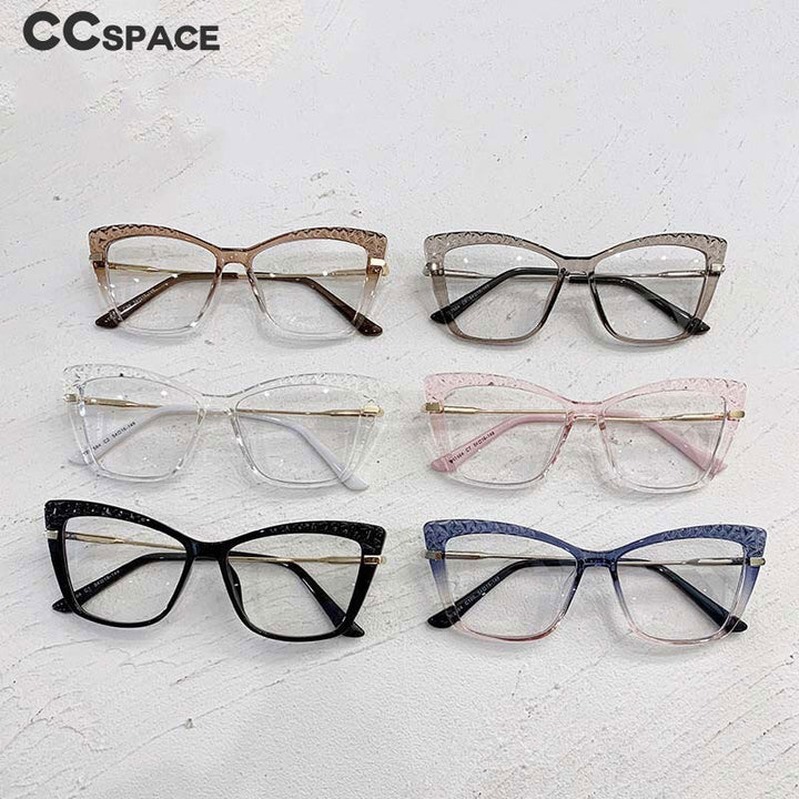 CCSpace Women's Full Rim Square Cat Eye Tr 90 Titanium Eyeglasses 53355 Full Rim CCspace   