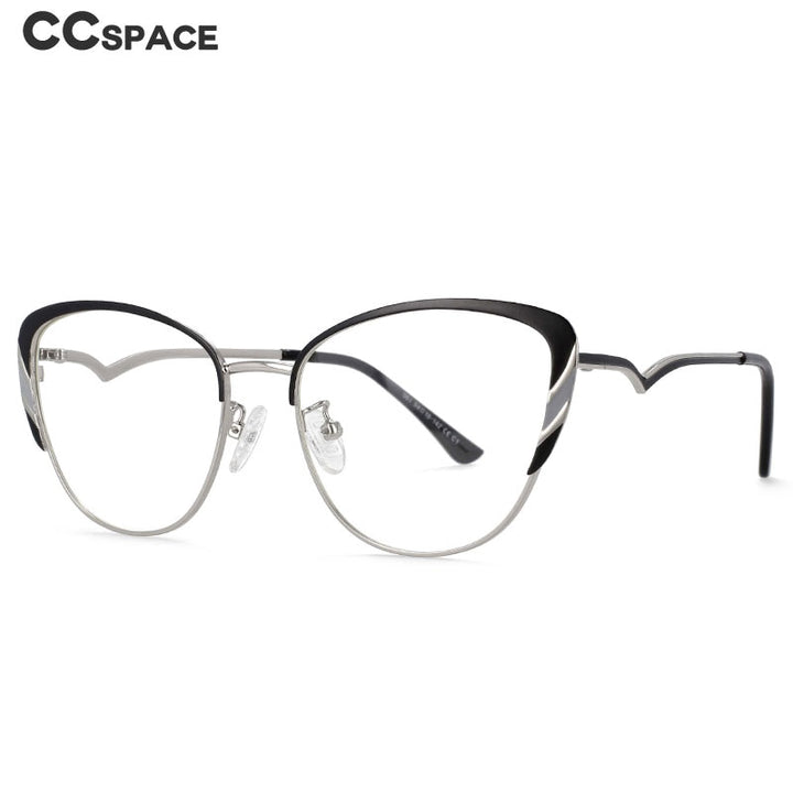 CCSpace Women's Full Rim Square Cat Eye Acetate Alloy Frame Eyeglasses 54110 Full Rim CCspace   