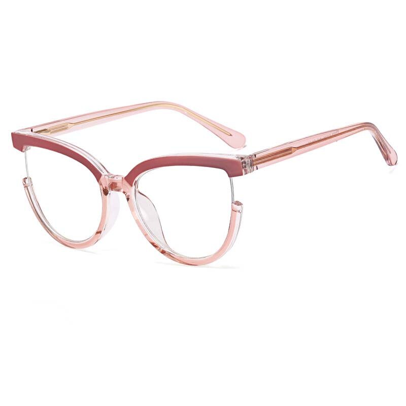 CCspace Women's Full Rim Square Cat Eye Tr 90 Titanium Eyeglasses 54964 Full Rim CCspace China Bean 