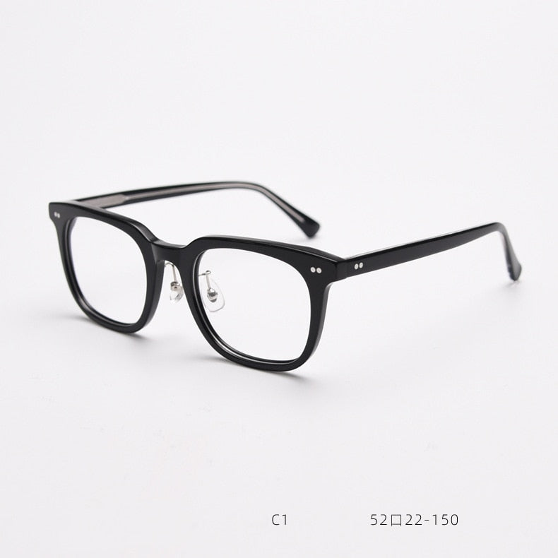 CCSpace Unisex Full Rim Square Acetate Eyeglasses 55693 Full Rim CCspace Black China 