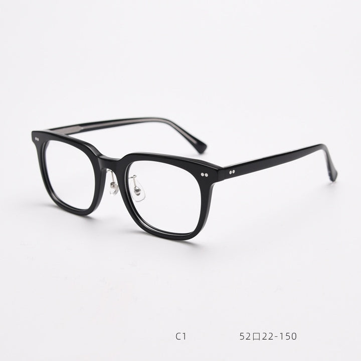 CCSpace Unisex Full Rim Square Acetate Eyeglasses 55693 Full Rim CCspace Black China 