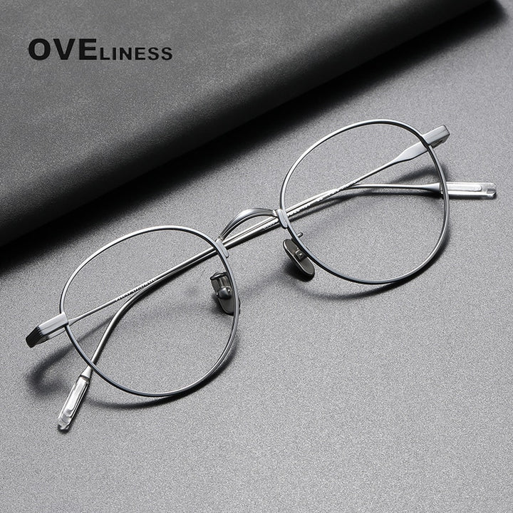 Oveliness Unisex Full Rim Round Titanium Eyeglasses 80804 Full Rim Oveliness   