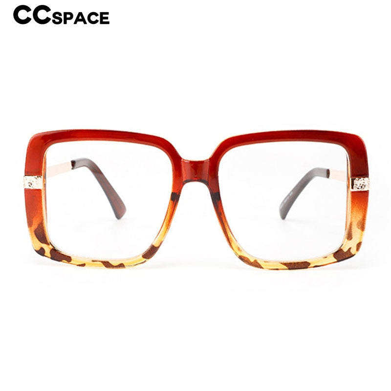 CCSpace Unisex Full Rim Oversized Square Tr 90 Eyeglasses 53218 Full Rim CCspace   