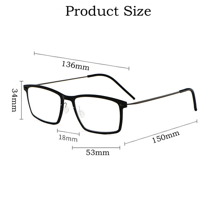 Yimaruili Unisex Full Rim Square Nylon Titanium Screwless Eyeglasses 6544ND Full Rim Yimaruili Eyeglasses   