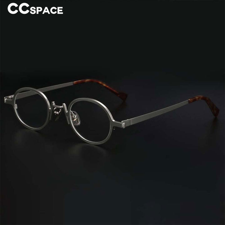 CCSpace Unisex Small Full Rim Oval Alloy Punk Frame Eyeglasses 54533 Full Rim CCspace   