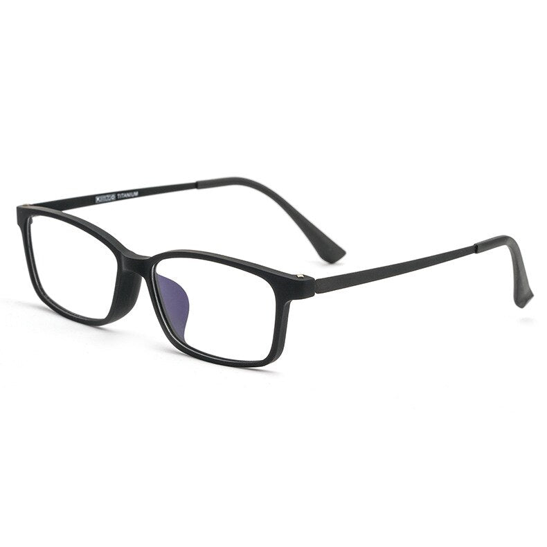 Yimaruili Unisex Full Rim Small Rectangle Square Tr 90 Titanium Eyeglasses 3085 Full Rim Yimaruili Eyeglasses Black  