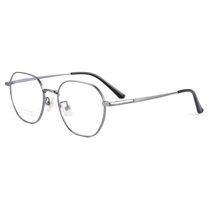 Handoer Men's Full Rim Irregular Square Titanium Eyeglasses K5055bsf Full Rim Handoer   