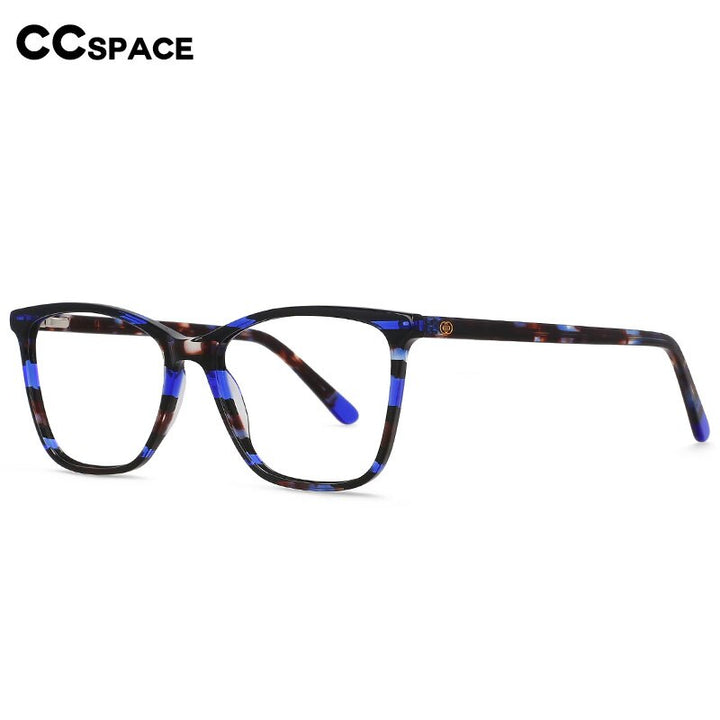 CCspace Unisex Full Rim Square Cat Eye Acetate Eyeglasses 55567 Full Rim CCspace   