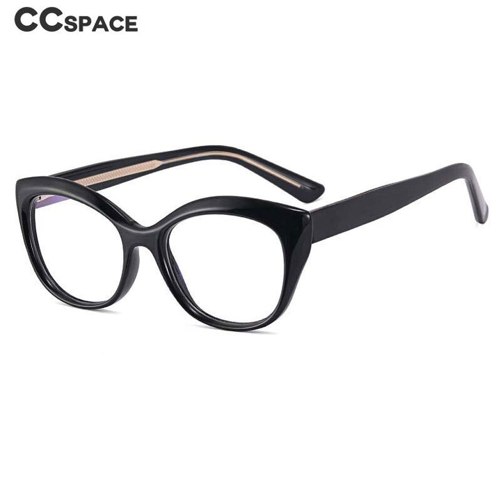 CCSpace Women's Full Rim Square Cat Eye Tr 90 Stainless Steel Eyeglasses 53149 Full Rim CCspace   