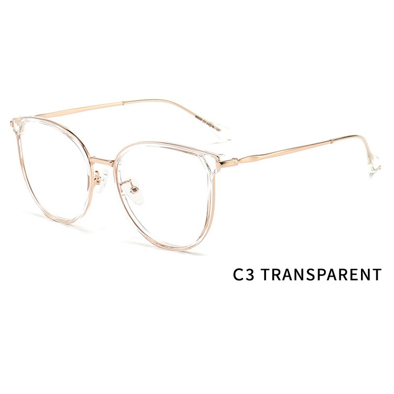 Kansept Women's Full Rim Round Cat Eye Alloy Eyeglasses 68028 Full Rim Kansept C3 Transparent  