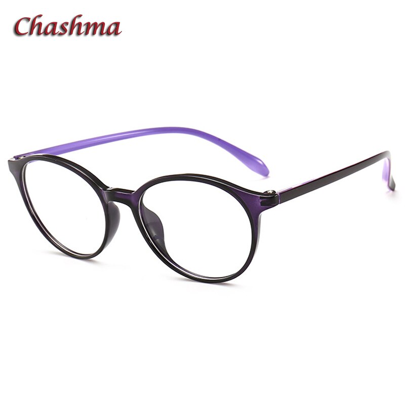 Chashma Ochki Unisex Full Rim Round Tr 90 Titanium Eyeglasses 6057 Full Rim Chashma Ochki Purple  