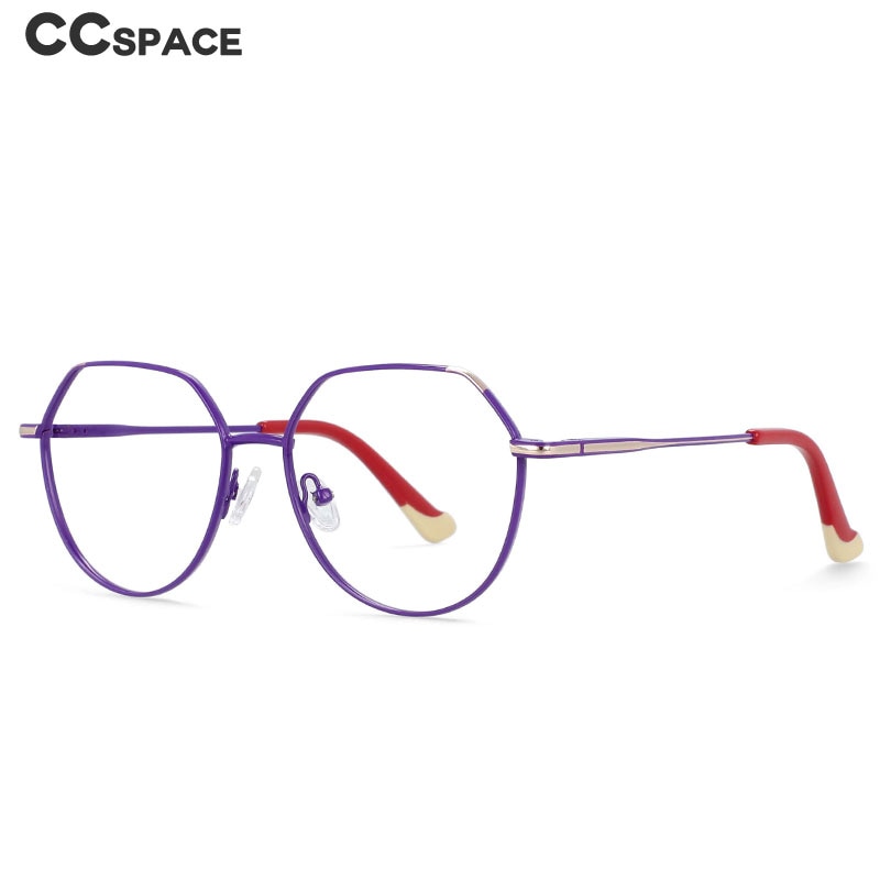 CCspace Unisex Full Rim Polygonal Round Alloy Frame Eyeglasses 54316 Full Rim CCspace   