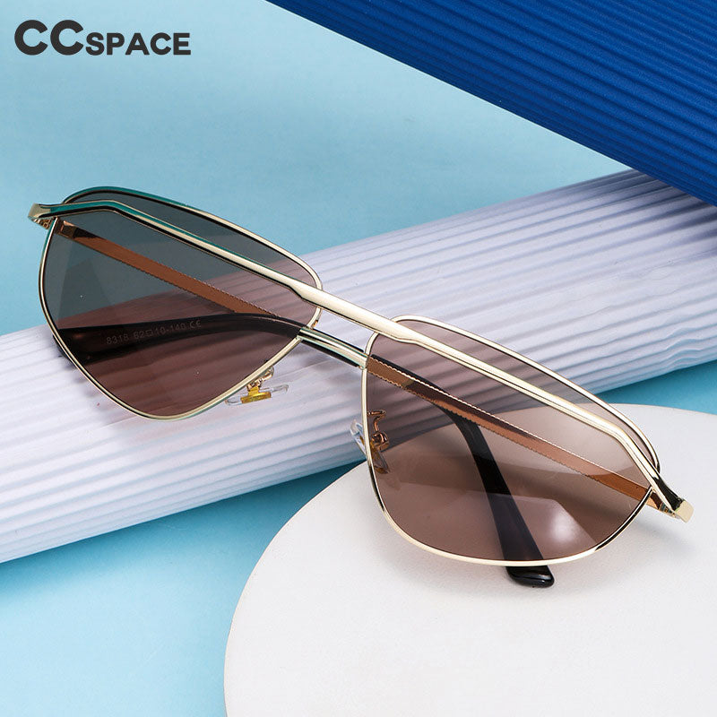 CCspace Unisex Full Rim Irregular Triangle Double Bridge Alloy UV400 Sunglasses 56348 Sunglasses CCspace Sunglasses   