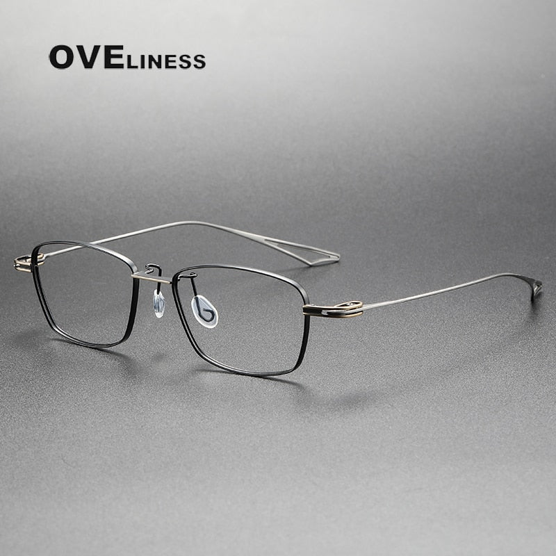 Oveliness Unisex Full Rim Square Titanium Eyeglasses Act-Two Full Rim Oveliness black gold  