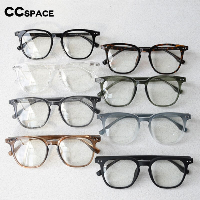 CCSpace Women's Full Rim Square Tr 90 Titanium Eyeglasses 55134 Full Rim CCspace   
