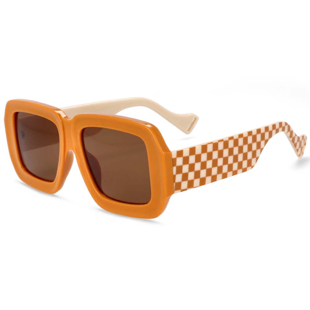 CCSpace Women's Full Rim Square Resin Frame Sunglasses 54237 Sunglasses CCspace Sunglasses Orange  