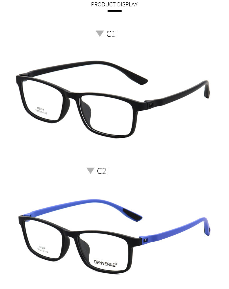 Zirosat Unisex Full Rim Square Ultem Frame Eyeglasses M2039 Full Rim Zirosat   