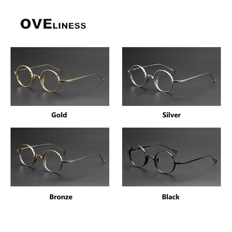 Oveliness Unisex Full Rim Round Titanium Eyeglasses 10518