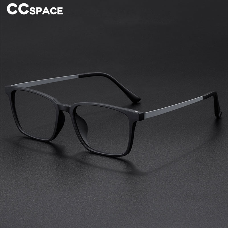 CCspace Unisex Full Rim Square Titanium Eyeglasses 49645 Full Rim CCspace   