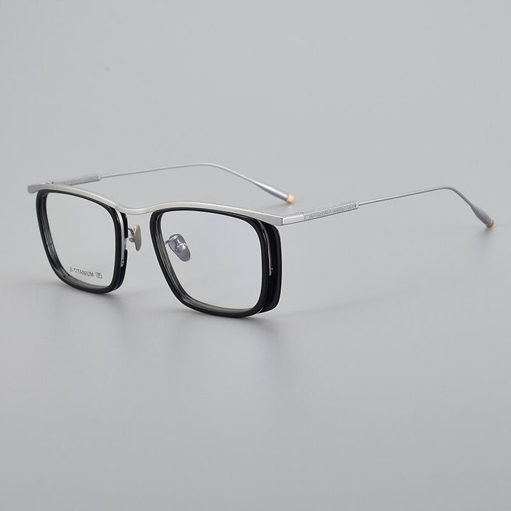 Muzz Unisex Full Rim Square Acetate Titanium Eyeglasses R1ki Full Rim Muzz C3  