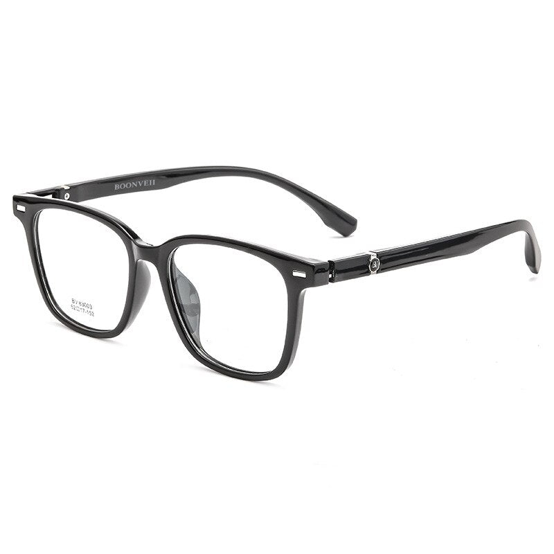Yimaruili Unisex Full Rim Square Tr 90 Acetate Eyeglasses Bv83003b Full Rim Yimaruili Eyeglasses Black Silver  