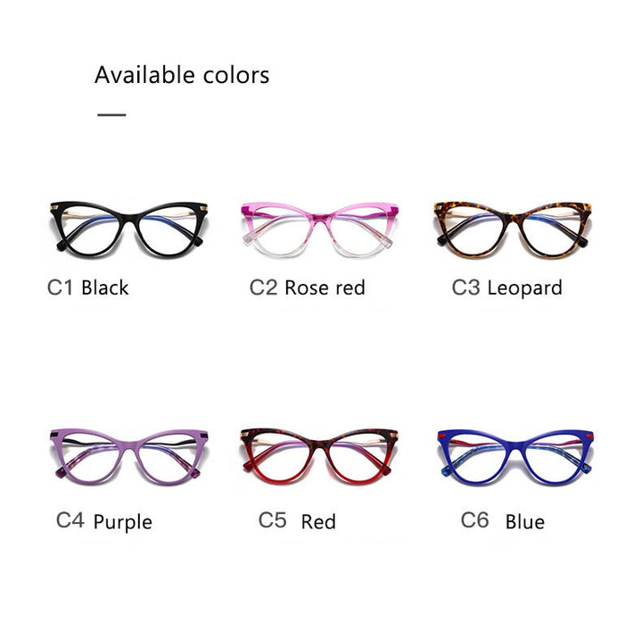 CCSpace Women's Full Rim Tr 90 Titanium Cat Eye Frame Eyeglasses 54562 Full Rim CCspace   
