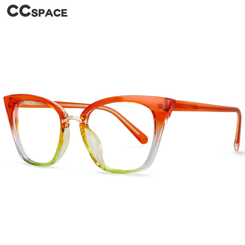 CCSpace Women's Full Rim Square Cat Eye Tr 90 Titanium Eyeglasses 53211 Full Rim CCspace   