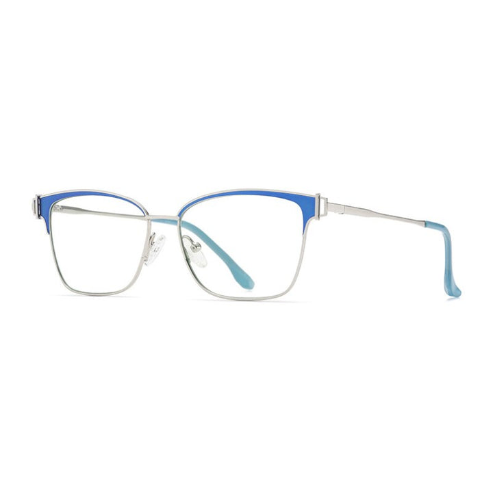 Hotony Women's Full Rim Square Tr 90 Alloy Eyeglasses Js8612 Full Rim Hotony BLUE  